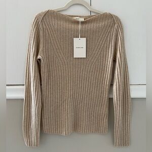 Everlane Cashmere Ribbed Boatneck Sweater, M